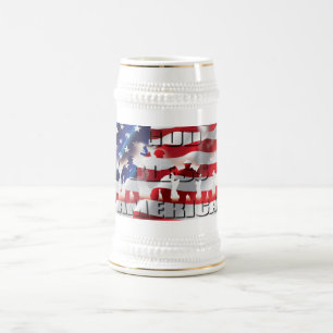 Patriotisch Gott segne Amerika USA-Flagge Bierglas