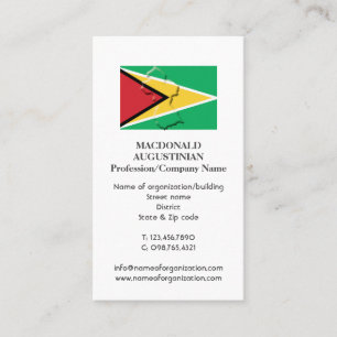 Patriotisch   GUYANA FLAG   Foto-Visitenkarte Visitenkarte