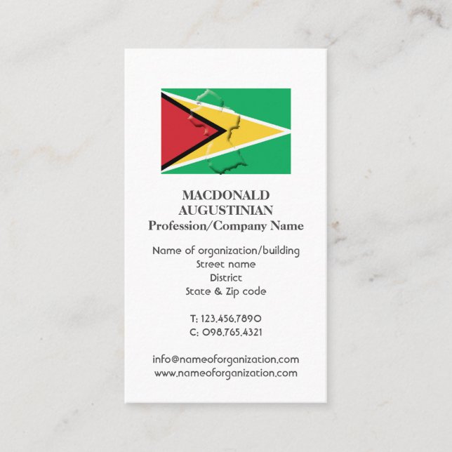 Patriotisch | GUYANA FLAG | Foto-Visitenkarte Visitenkarte (Vorderseite)