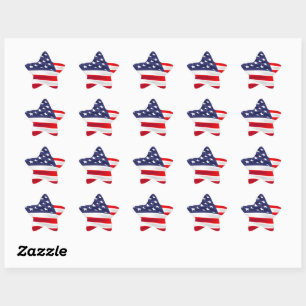 patriotisch in den USA Stern-Aufkleber