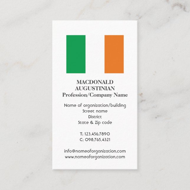 Patriotisch | IRLAND FLAG | Foto Business Card Visitenkarte (Vorderseite)