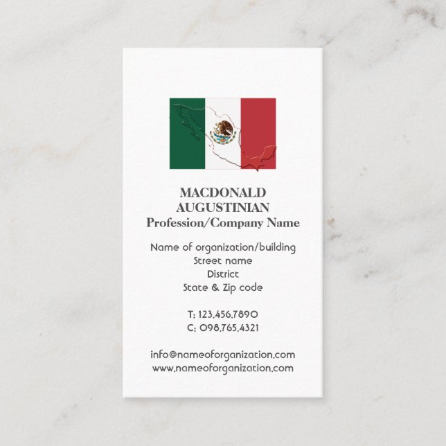 Patriotisch | MEXICO FLAG | Foto Business Card Visitenkarte (Vorderseite)