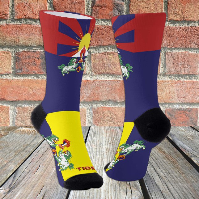 Patriotisch, Nachhaltig Tibet Premium Socken (Von Creator hochgeladen)