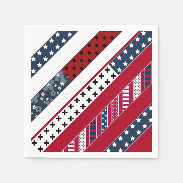 Patriotisch, Patchwork Serviette (Vorderseite)
