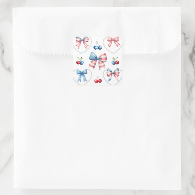 Patriotisch Quadratischer Aufkleber (Tasche)