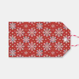 Patriotisch Red White Blue Weihnachts Snowflake Ta Geschenkanhänger