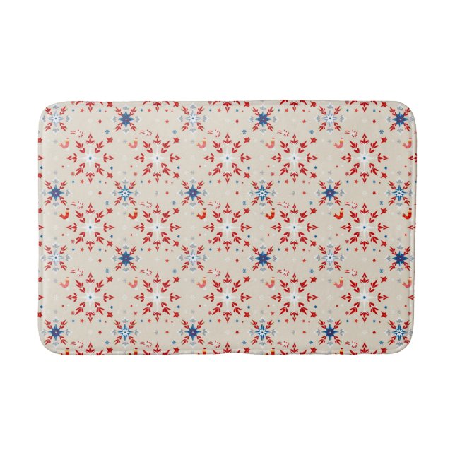 Patriotisch Rot Weiß und Blau Bath Mat Rug Badematte (Vorderseite)