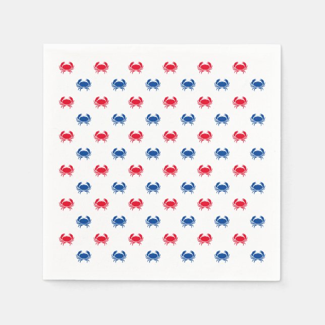 Patriotisch Rot, Weiß und Blau Serviette (Vorderseite)
