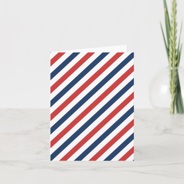 Patriotisch Rot Weiß und Blau Streifen Dankeskarte (Vorderseite)