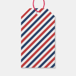 Patriotisch Rot Weiß und Blau Streifen Geschenkanhänger