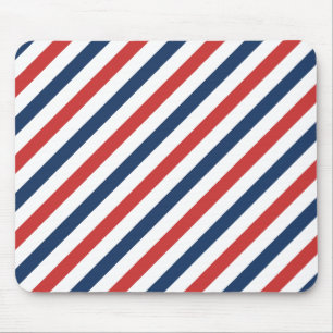 Patriotisch Rot Weiß und Blau Streifen Mousepad