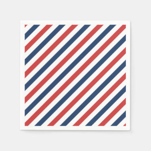 Patriotisch Rot Weiß und Blau Streifen Serviette