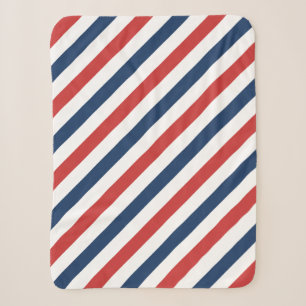 Patriotisch Rot Weiß und Blau Streifen Sherpadecke
