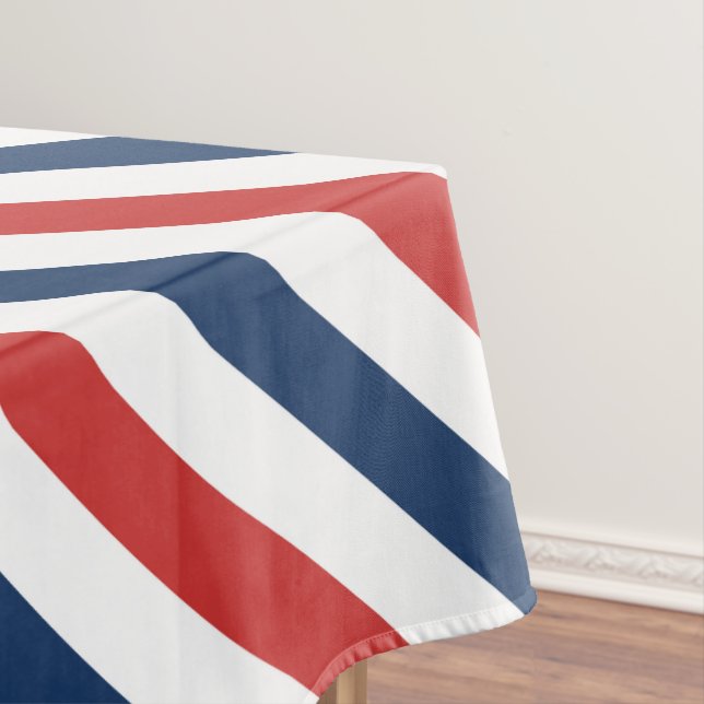 Patriotisch Rot Weiß und Blau Streifen Tischdecke (Beispiel)