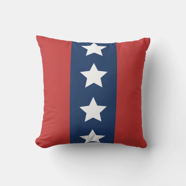 Patriotisch Rot Weiß und Blau US Flagge Kissen Für Draußen (Vorderseite)