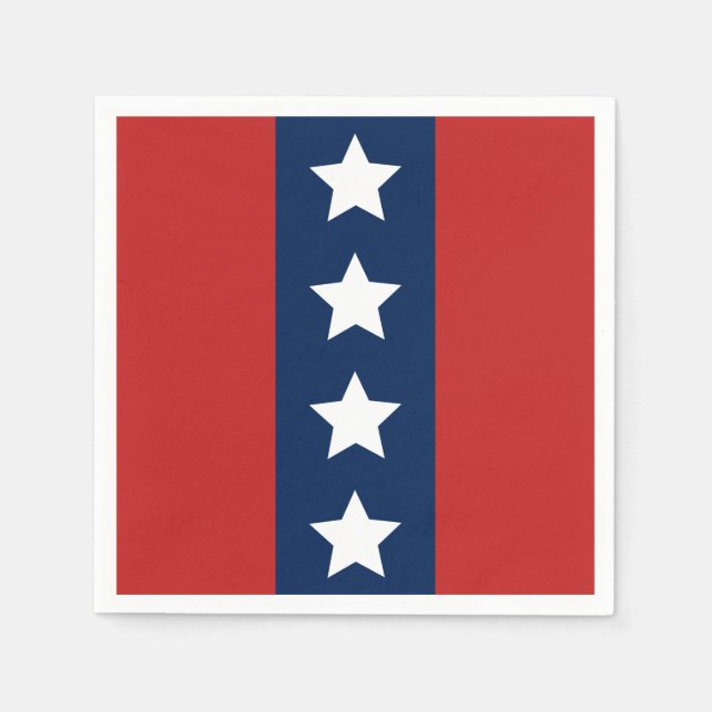 Patriotisch Rot Weiß und Blau US Flagge Serviette (Vorderseite)