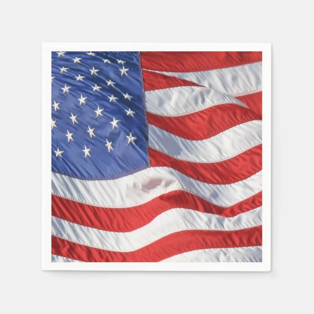 Patriotisch schwingen amerikanischer Flagge Serviette (Vorderseite)