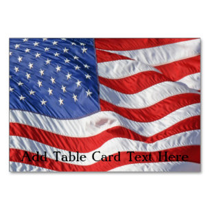 Patriotisch schwingen amerikanischer Flagge Tischnummer