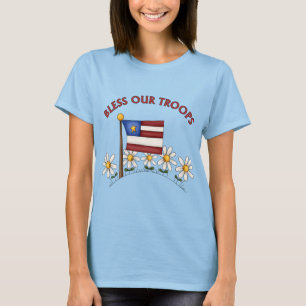 Patriotisch segnen Sie unsere Truppen T-Shirt
