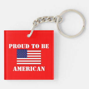 Patriotisch Stolz, Amerikaner zu sein Rot Weiß und Schlüsselanhänger