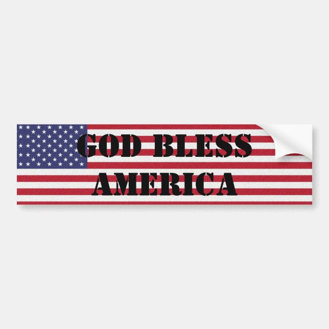 Patriotisch und mächtig Gott segne Amerika Autoaufkleber (Vorne)