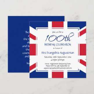 Patriotisch | UNION JACK Custom | JEDES Alter Gebu Einladung