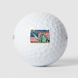 Patriotisch-unsichtbar-Freiheit und Gerechtigkeit  Golfball