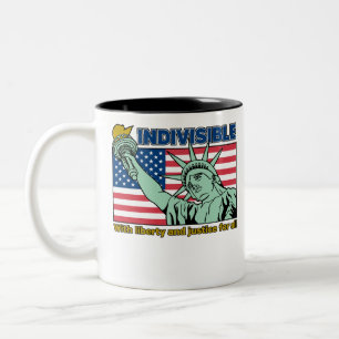 Patriotisch-unsichtbar-Freiheit und Gerechtigkeit Zweifarbige Tasse