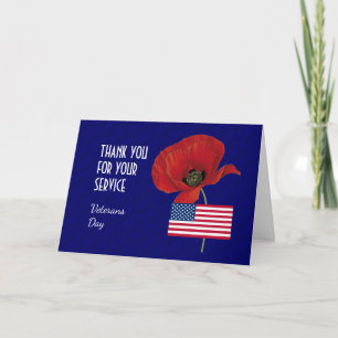 Patriotisch   USA-Flagge   VETERANTAG Dankeskarte