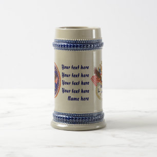 Patriotisch-Veteran 2 verschiedene Entwürfe Bierglas