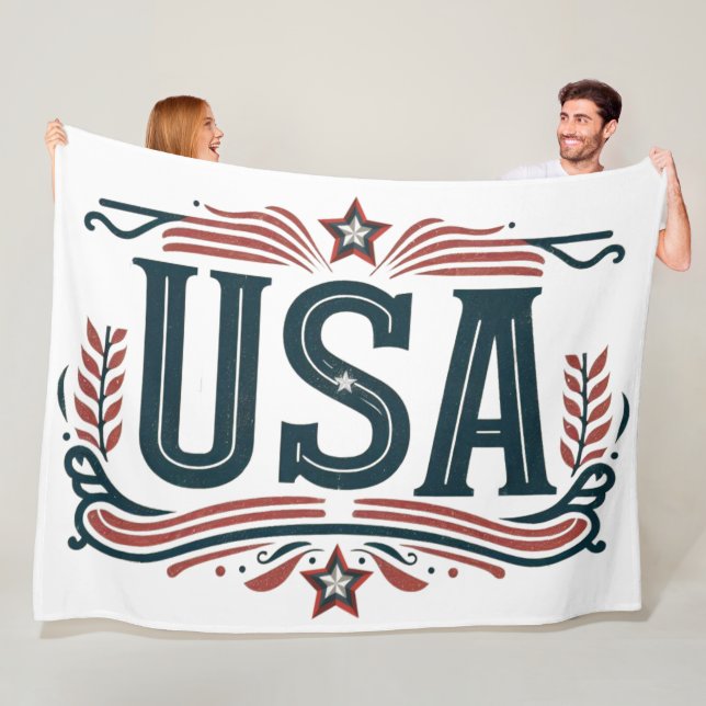 Patriotisch, Vintag USA Fleecedecke (Beispiel)