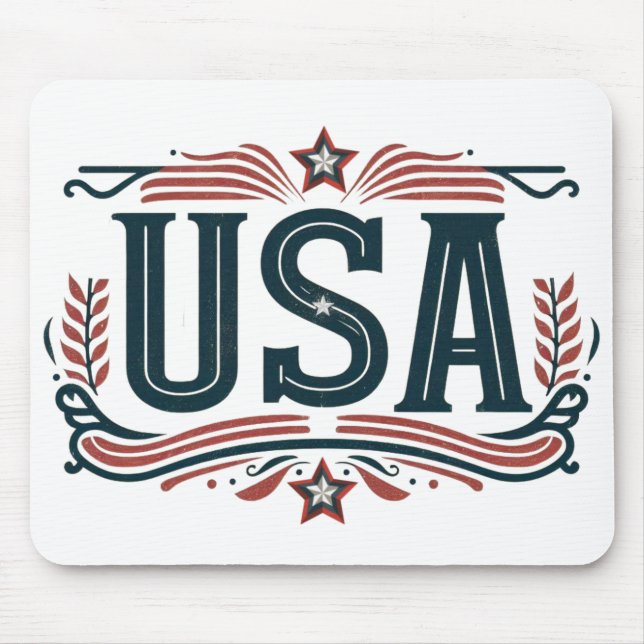 Patriotisch, Vintag USA Mousepad (Vorne)