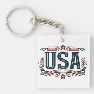 Patriotisch, Vintag USA Schlüsselanhänger