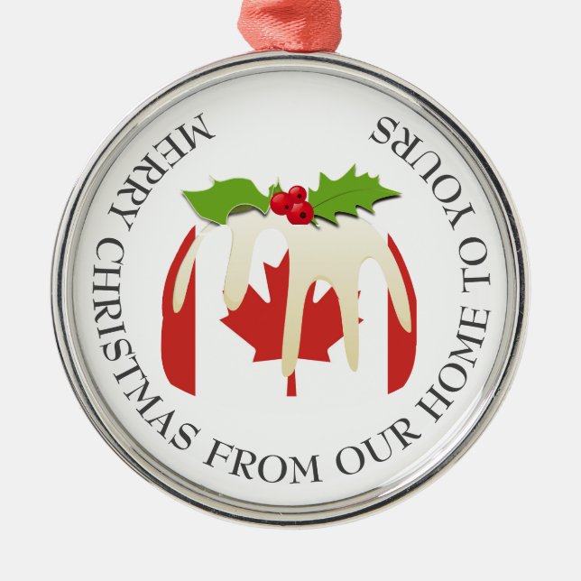 Patriotisch | Weihnachts-Pudding mit | KANADA FLAG Ornament Aus Metall (Vorne)