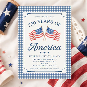 Patriotische 250 Jahre Amerika Party-Einladung Einladung