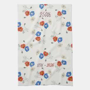 Patriotische 250. rote weiße & blaue 1776-2026 Moh Geschirrtuch