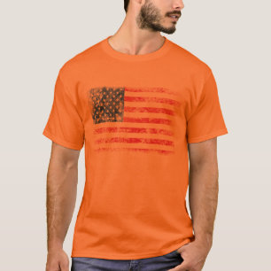 Patriotische abgenutzte amerikanische Flagge T-Shirt