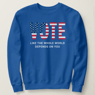 Patriotische Abstimmung Amerikanische Flagge Blau  Sweatshirt