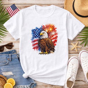 Patriotische Adler-Feuerwerke T-Shirt