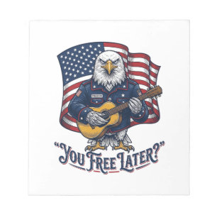 Patriotische Adler Gitarre Vintage Notizblock