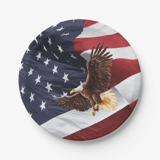 Patriotische Adler Pappteller (Vorderseite)