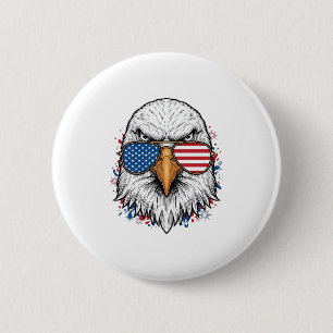 Patriotische Adler-Sonnenbrille Vintage-Vector-Shi Button