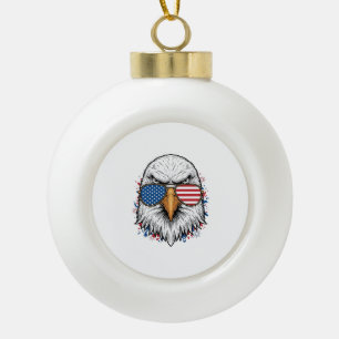 Patriotische Adler-Sonnenbrille Vintage-Vector-Shi Keramik Kugel-Ornament