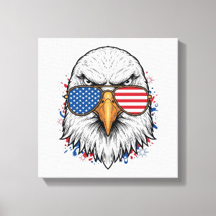 Patriotische Adler-Sonnenbrille Vintage-Vector-Shi Leinwanddruck