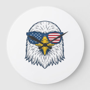 Patriotische Adler-Sonnenbrille Vintage-Vektor-Des Große Wanduhr