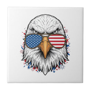 Patriotische Adler Sonnenbrille Vintage Vektor Shi Fliese