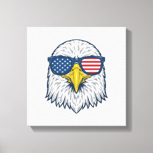 Patriotische Adler-Sonnenbrille Vintage-Vektordesi Leinwanddruck