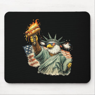 Patriotische Adler Statue Of Liberty Hot Dog Lusti Mousepad