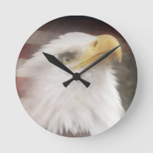 Patriotische Adler-Wanduhr – Amerikanische Dekorat