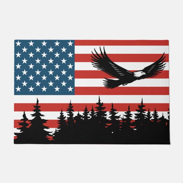 Patriotische Adlerbäume Fußmatte (Vorderseite)